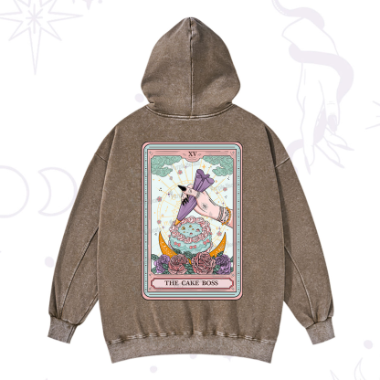 Purplehecate The Cake Boss Tarot Card Washed Hoodie