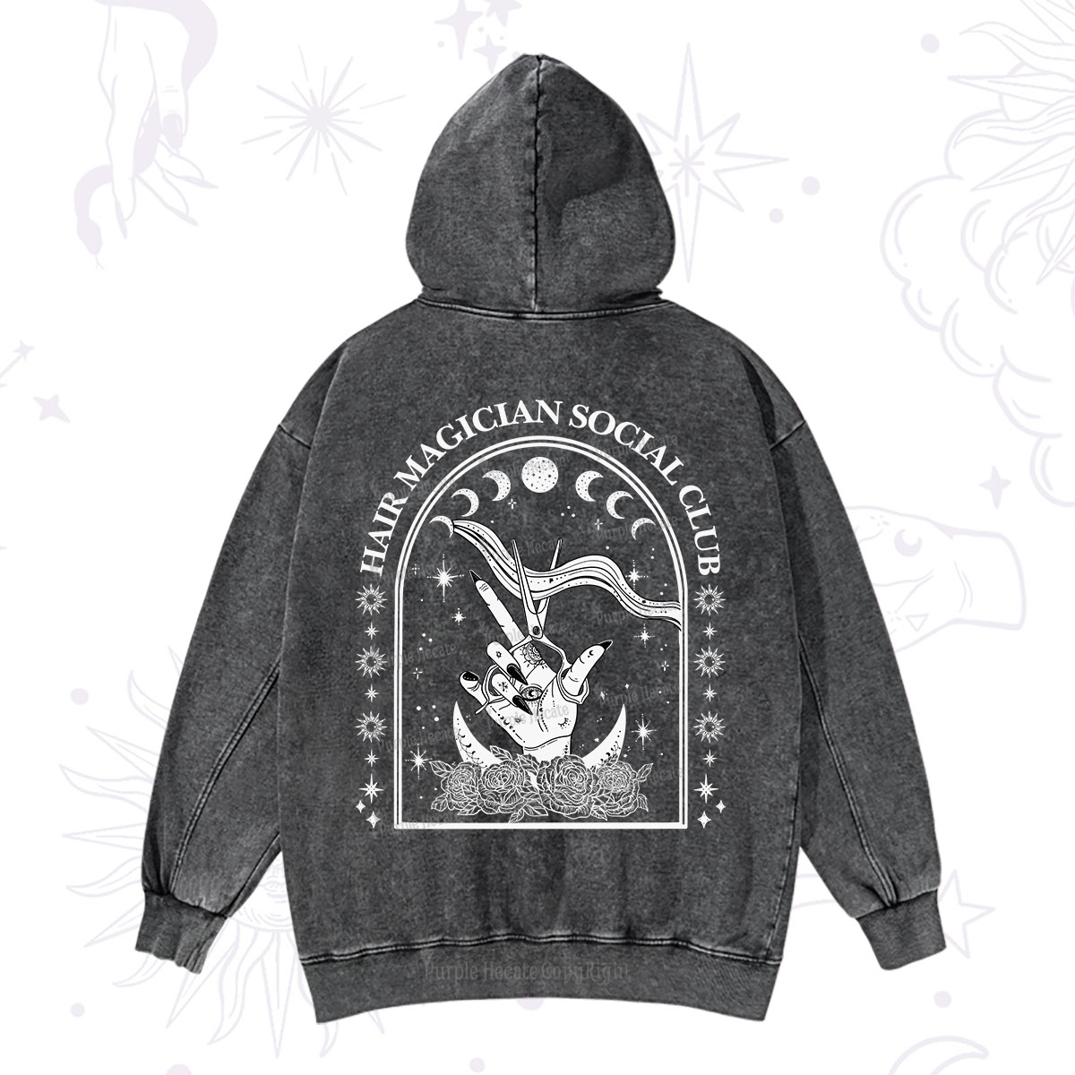 Purplehecate Hair Magician Social Club Collective Washed Hoodie