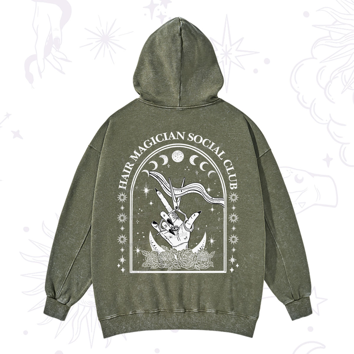Purplehecate Hair Magician Social Club Collective Washed Hoodie