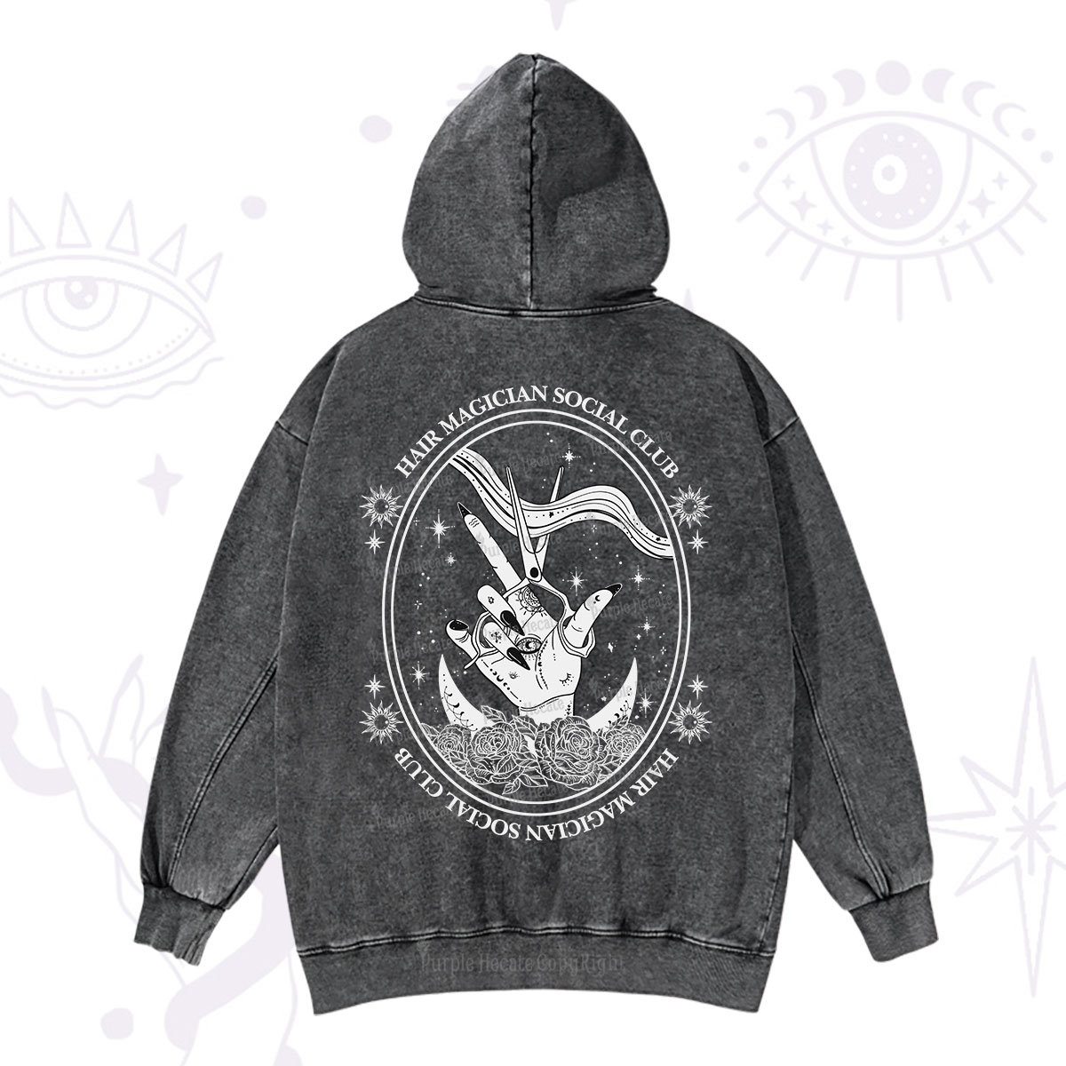 Purplehecate Hair Magician Social Club Washed Hoodie