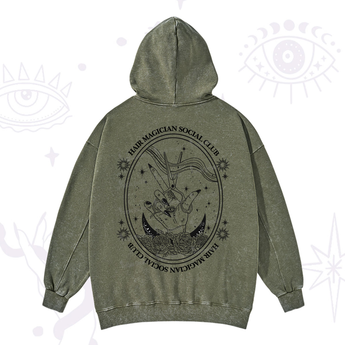 Purplehecate Hair Magician Social Club Washed Hoodie
