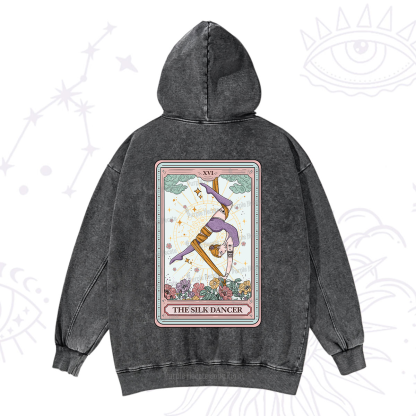 Purplehecate The Aerial Hoop Star Tarot Card Washed Hoodie