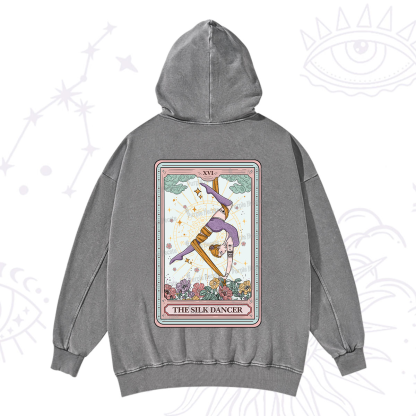 Purplehecate The Aerial Hoop Star Tarot Card Washed Hoodie