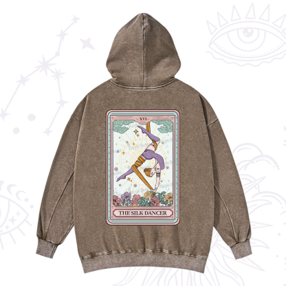 Purplehecate The Aerial Hoop Star Tarot Card Washed Hoodie
