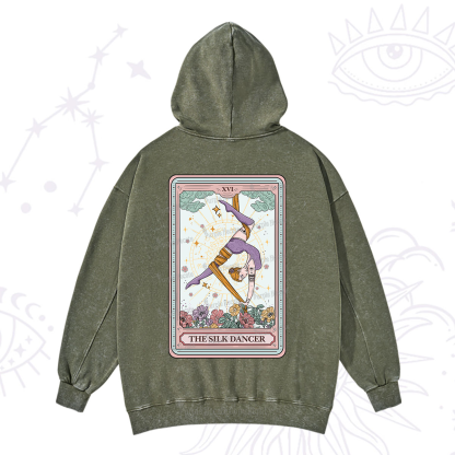 Purplehecate The Aerial Hoop Star Tarot Card Washed Hoodie