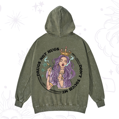 Purplehecate Weed Be Sarcastic Washed Hoodie