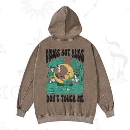 Purplehecate Drugs Not Hugs Don't Touch Me Washed Hoodie
