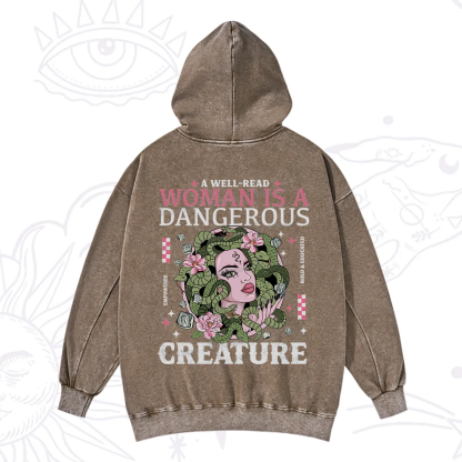 Purplehecate A Well Read Woman Is A Dangerous Washed Hoodie