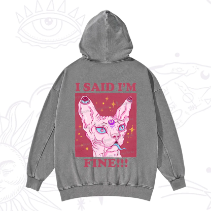 Purplehecate I Said I'm Fine Washed Hoodie