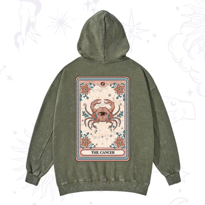 Purplehecate The Cancer Tarot Card Washed Hoodie