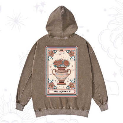 Purplehecate The Aquarius Tarot Card Washed Hoodie