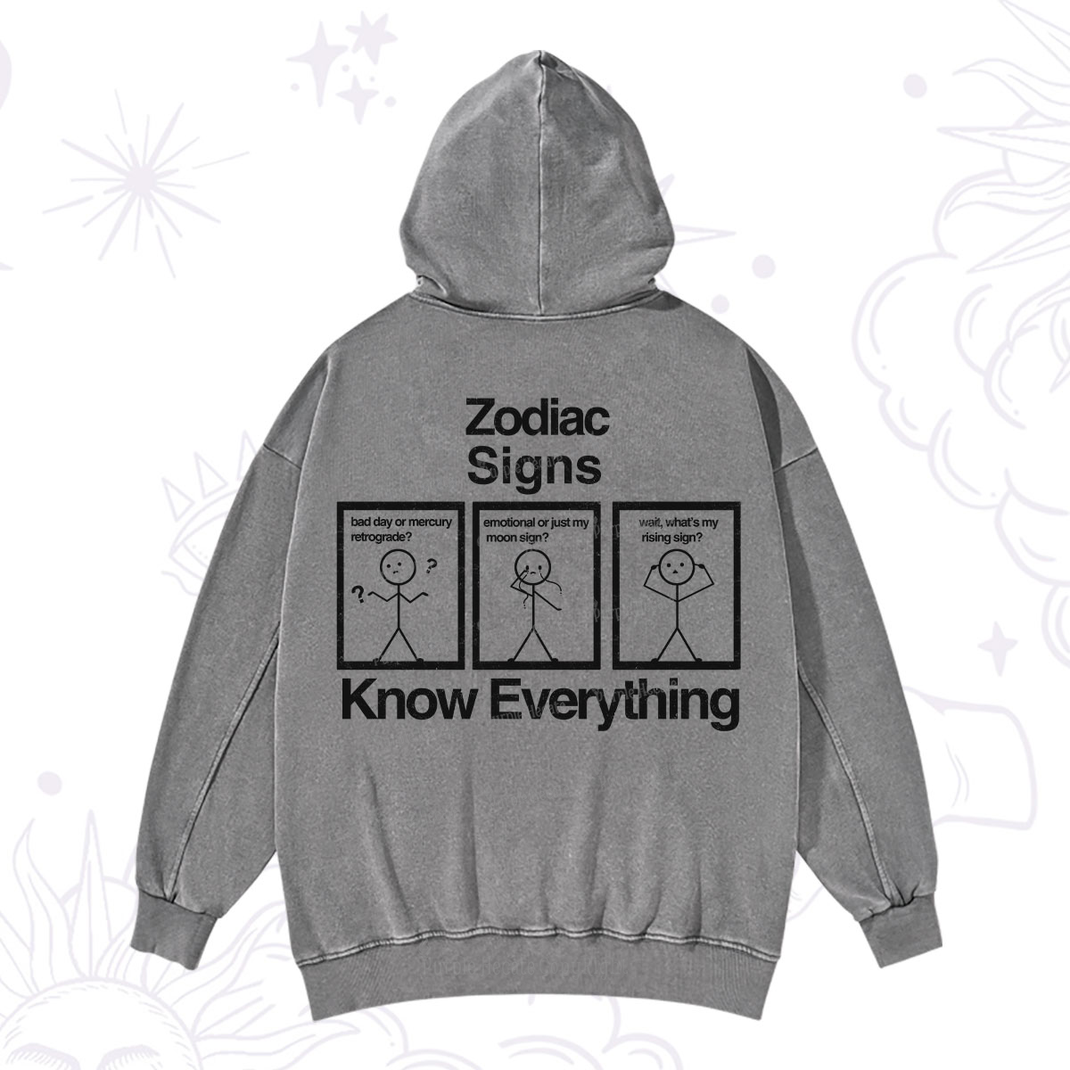 Purplehecate Zodiac Signs Know Everything Washed Hoodie