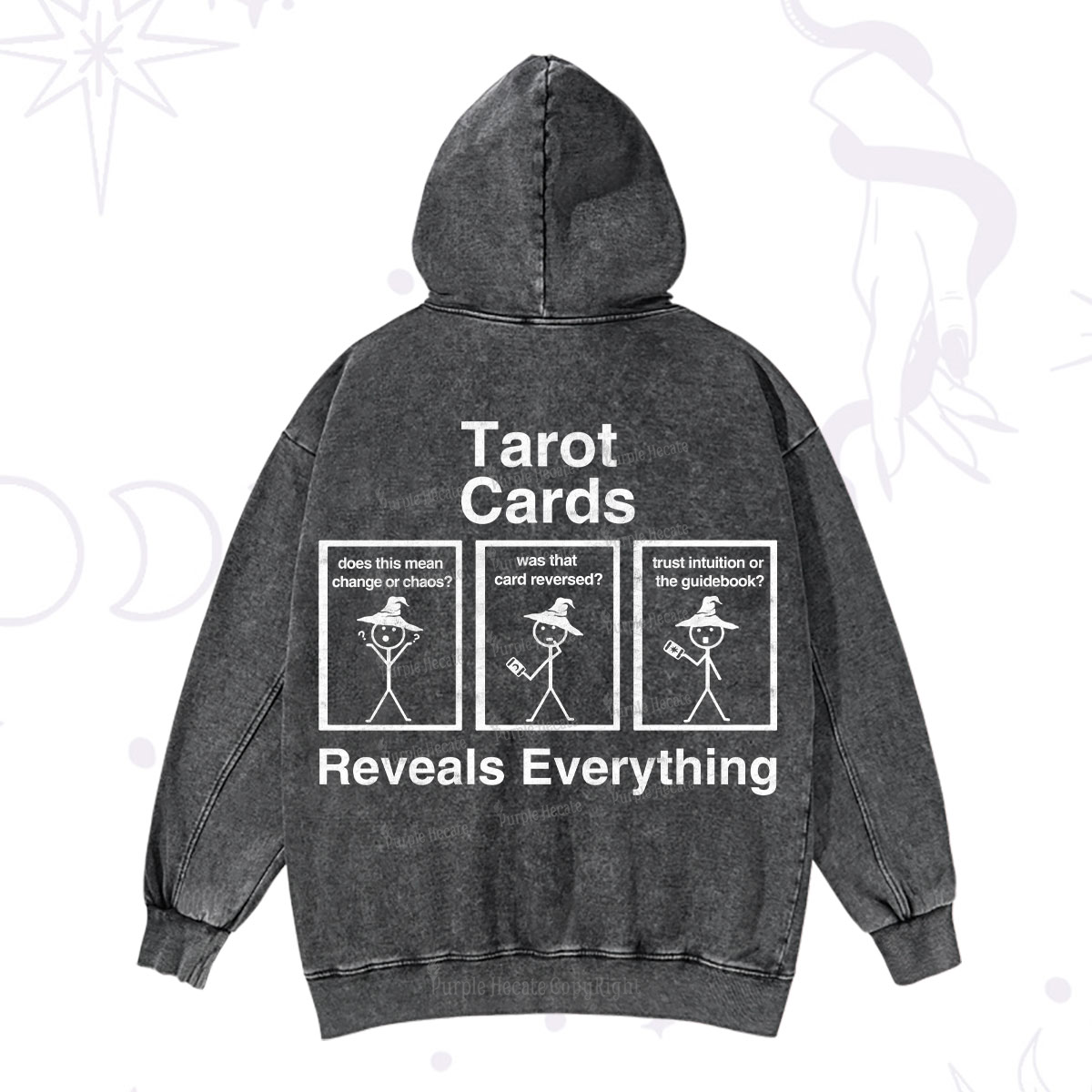 Purplehecate Tarot Card Reveals Everything Washed Hoodie