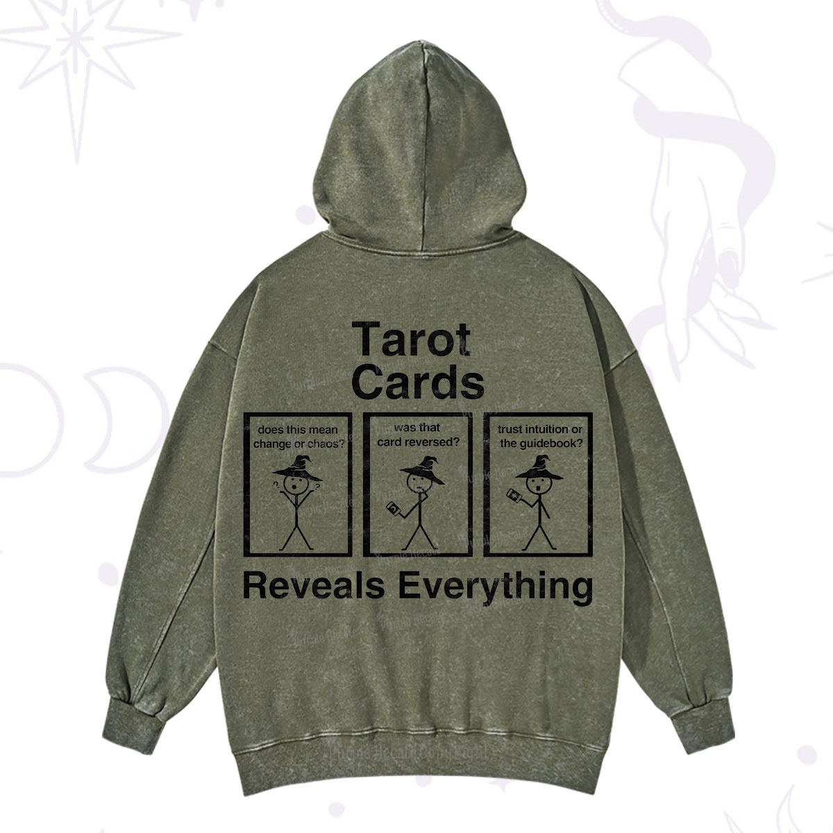 Purplehecate Tarot Card Reveals Everything Washed Hoodie