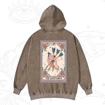 Purplehecate The Sagittarius Tarot Card Washed Hoodie