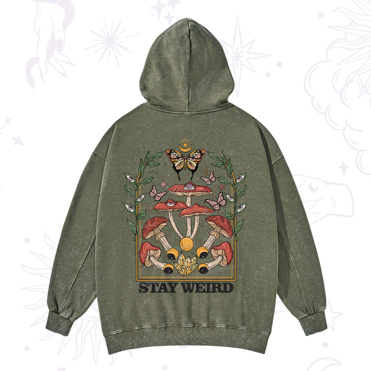 Purplehecate Stay Weird Washed Hoodie