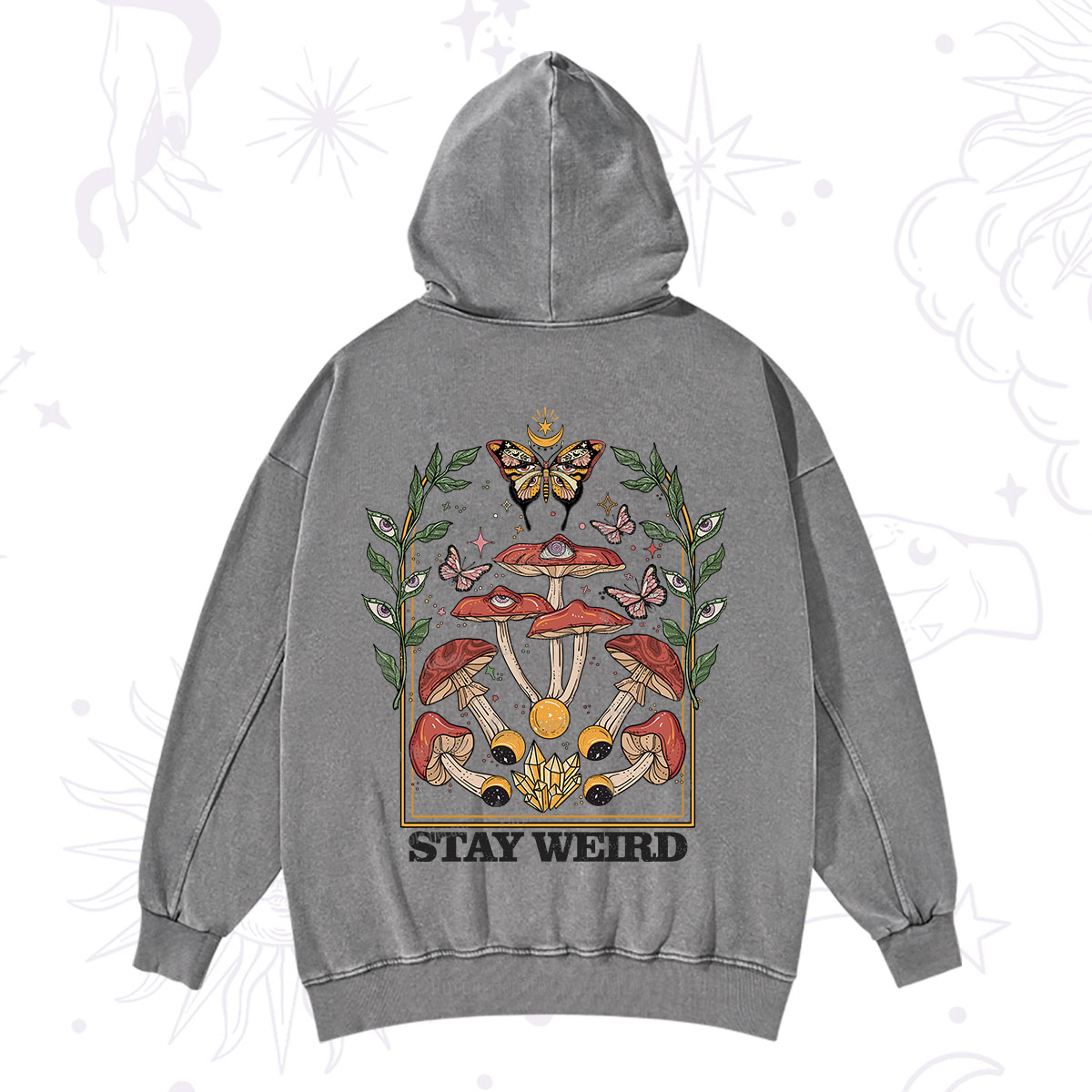 Purplehecate Stay Weird Washed Hoodie
