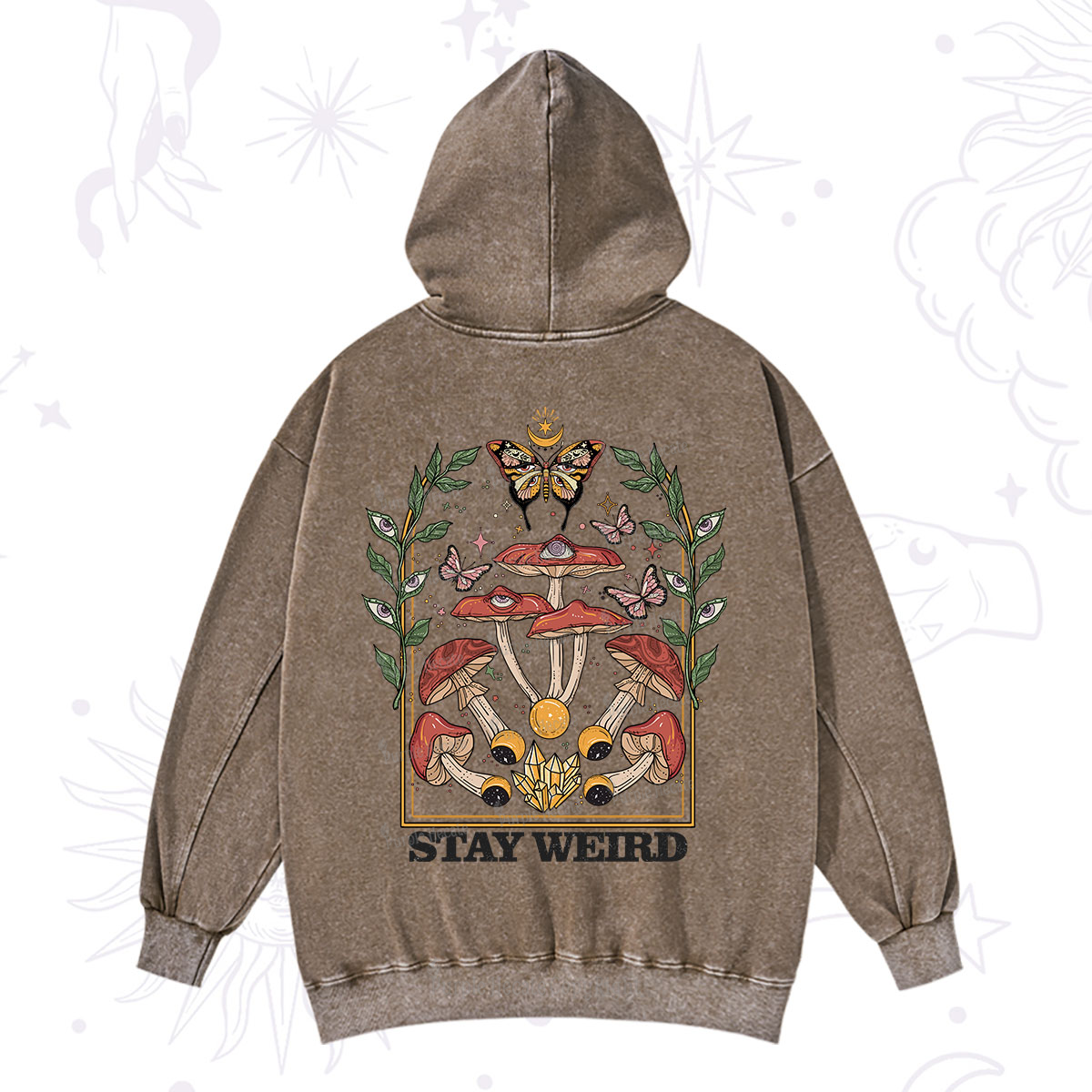 Purplehecate Stay Weird Washed Hoodie