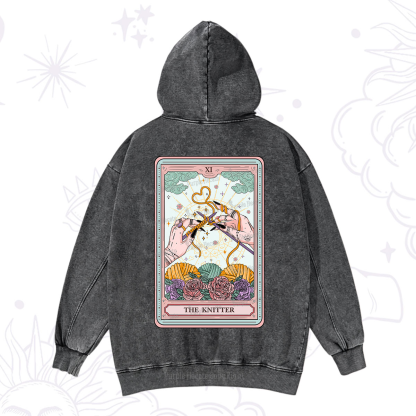 Purplehecate The Knitter Tarot Card Washed Hoodie