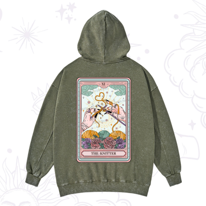 Purplehecate The Knitter Tarot Card Washed Hoodie