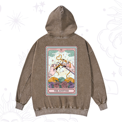 Purplehecate The Knitter Tarot Card Washed Hoodie