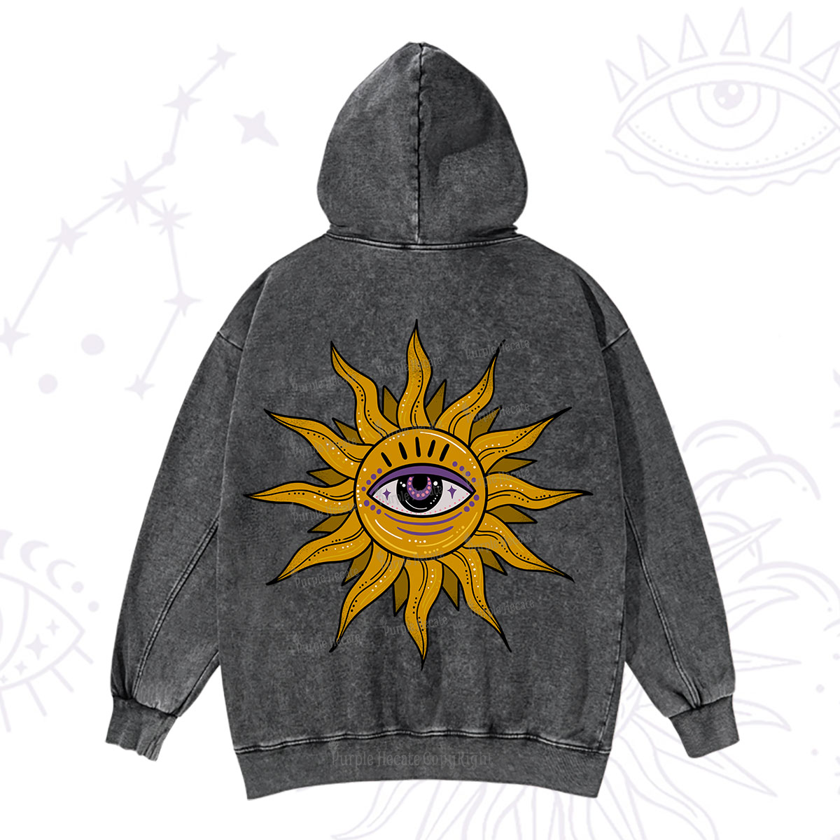 Purplehecate Eye of the Sun Washed Hoodie
