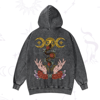 Purplehecate Lunar Bloom Washed Hoodie
