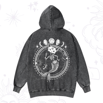Purplehecate Purr-maid Prophecy Washed Hoodie