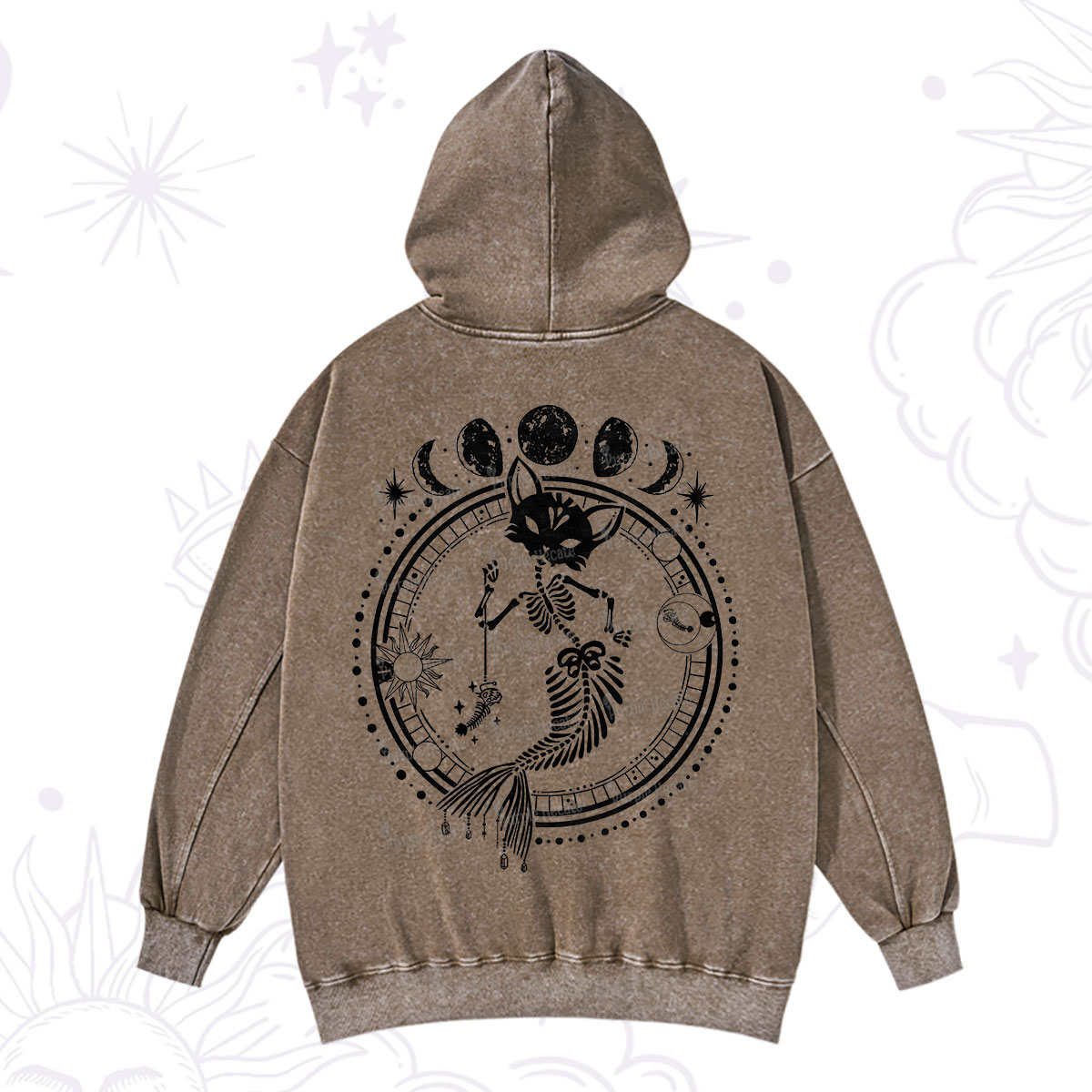 Purplehecate Purr-maid Prophecy Washed Hoodie