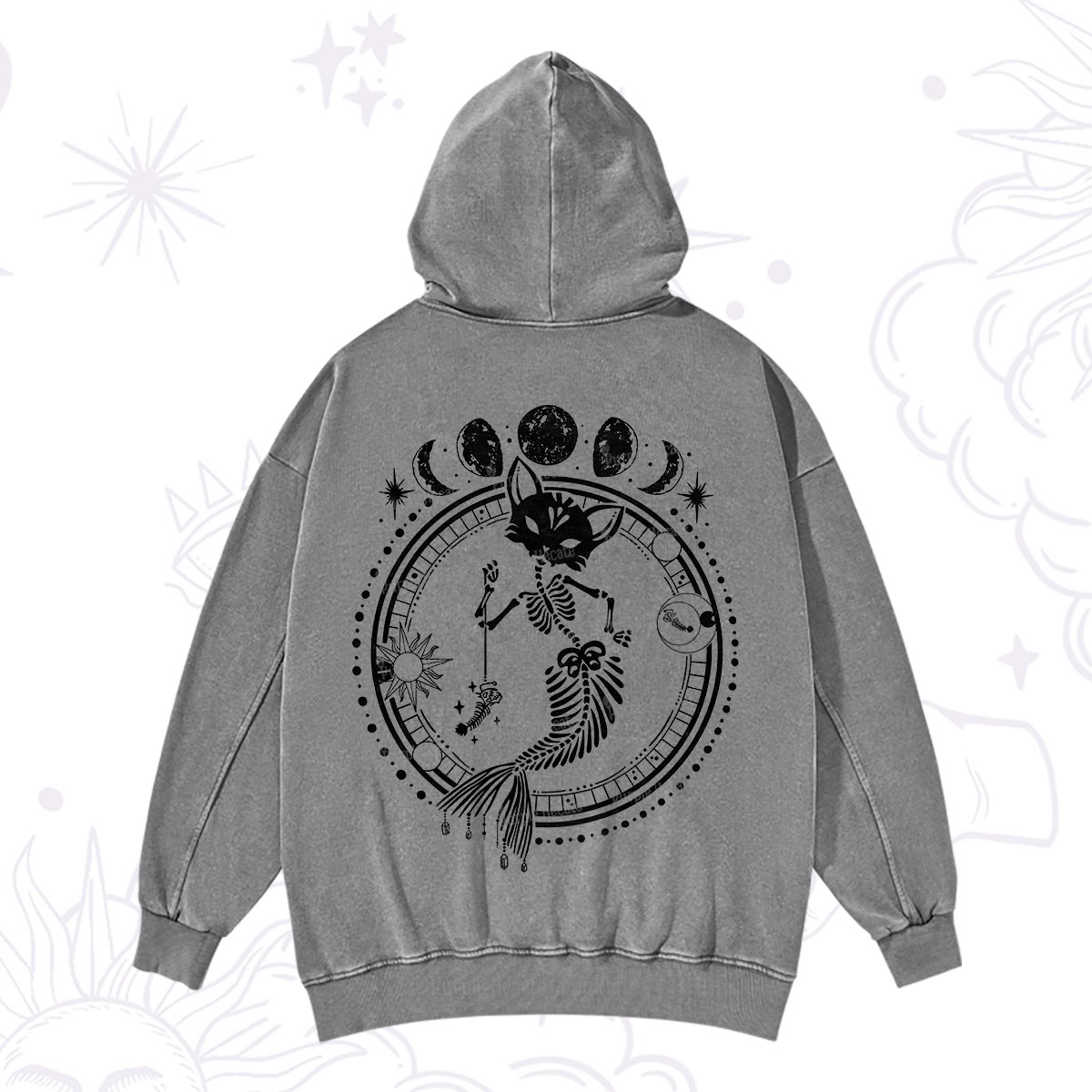 Purplehecate Purr-maid Prophecy Washed Hoodie