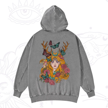 Purplehecate Butterfly Flutter Washed Hoodie