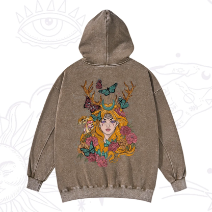 Purplehecate Butterfly Flutter Washed Hoodie
