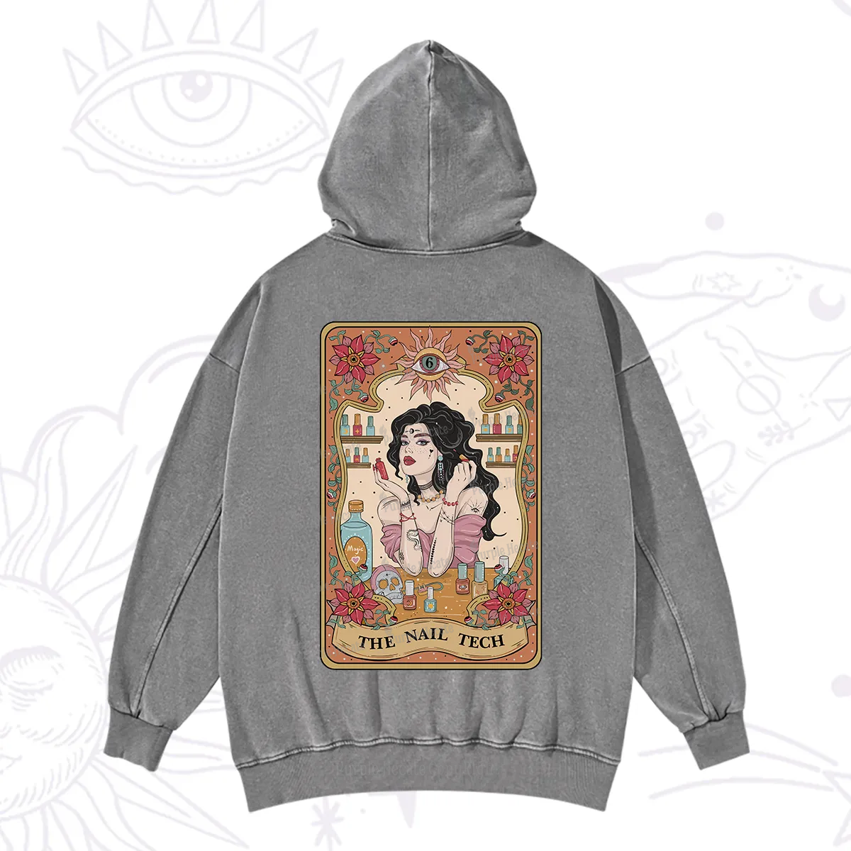Purplehecate The Nail Tech Tarot Washed Hoodie