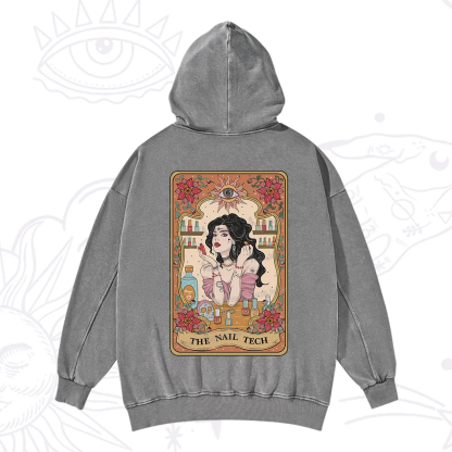 Purplehecate The Nail Tech Tarot Washed Hoodie