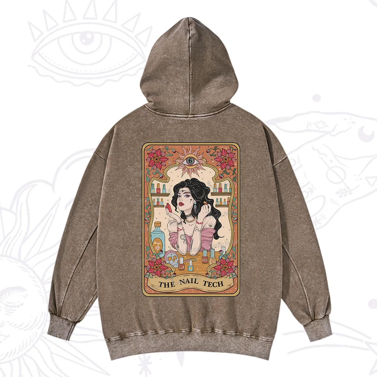 Purplehecate The Nail Tech Tarot Washed Hoodie