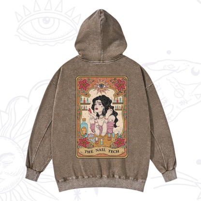 Purplehecate The Nail Tech Tarot Washed Hoodie