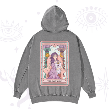 Purplehecate The Cute Dog Mom Tarot card Washed Hoodie