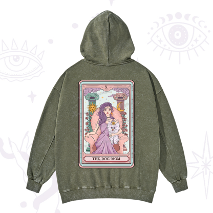 Purplehecate The Cute Dog Mom Tarot card Washed Hoodie