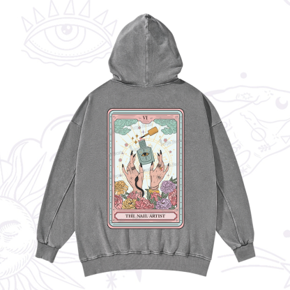 Purplehecate The Nail Artist Life Tarot Washed Hoodie
