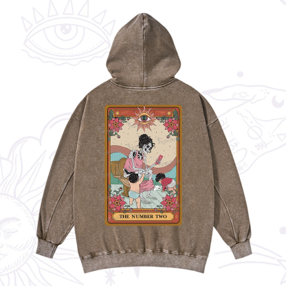 Purplehecate The Number Two Tarot Washed Hoodie