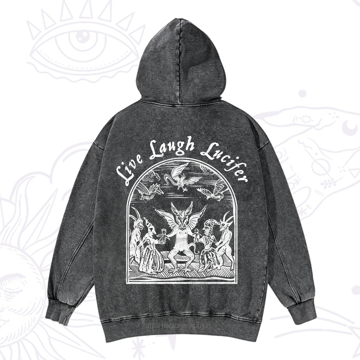 Purplehecate Live Laugh Lucifer Washed Hoodie
