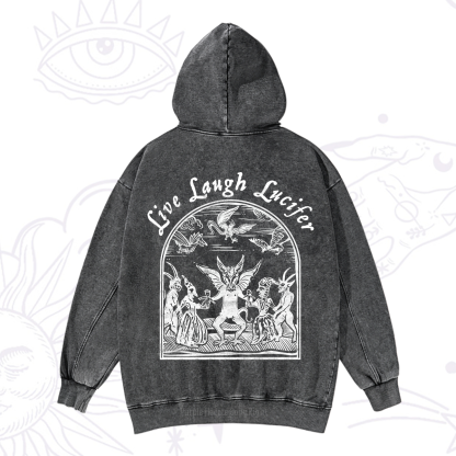 Purplehecate Live Laugh Lucifer Washed Hoodie