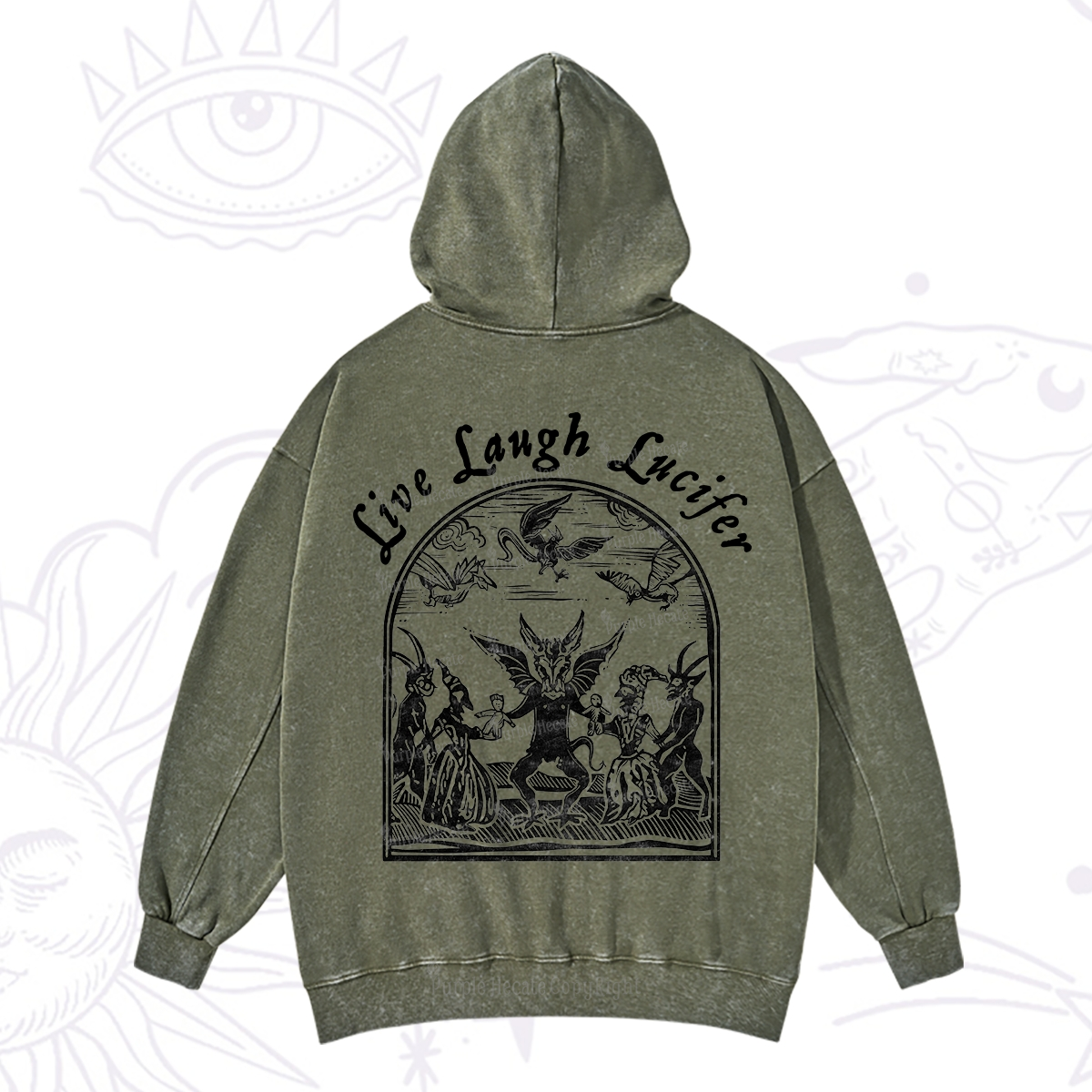 Purplehecate Live Laugh Lucifer Washed Hoodie