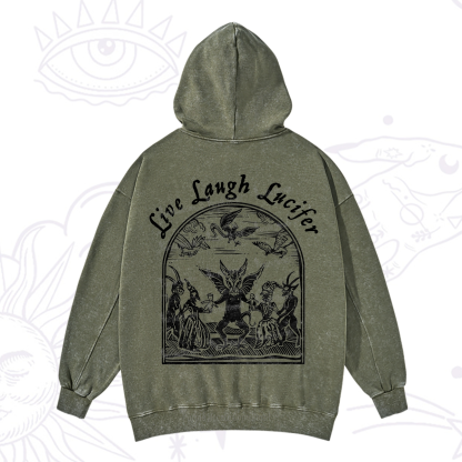 Purplehecate Live Laugh Lucifer Washed Hoodie