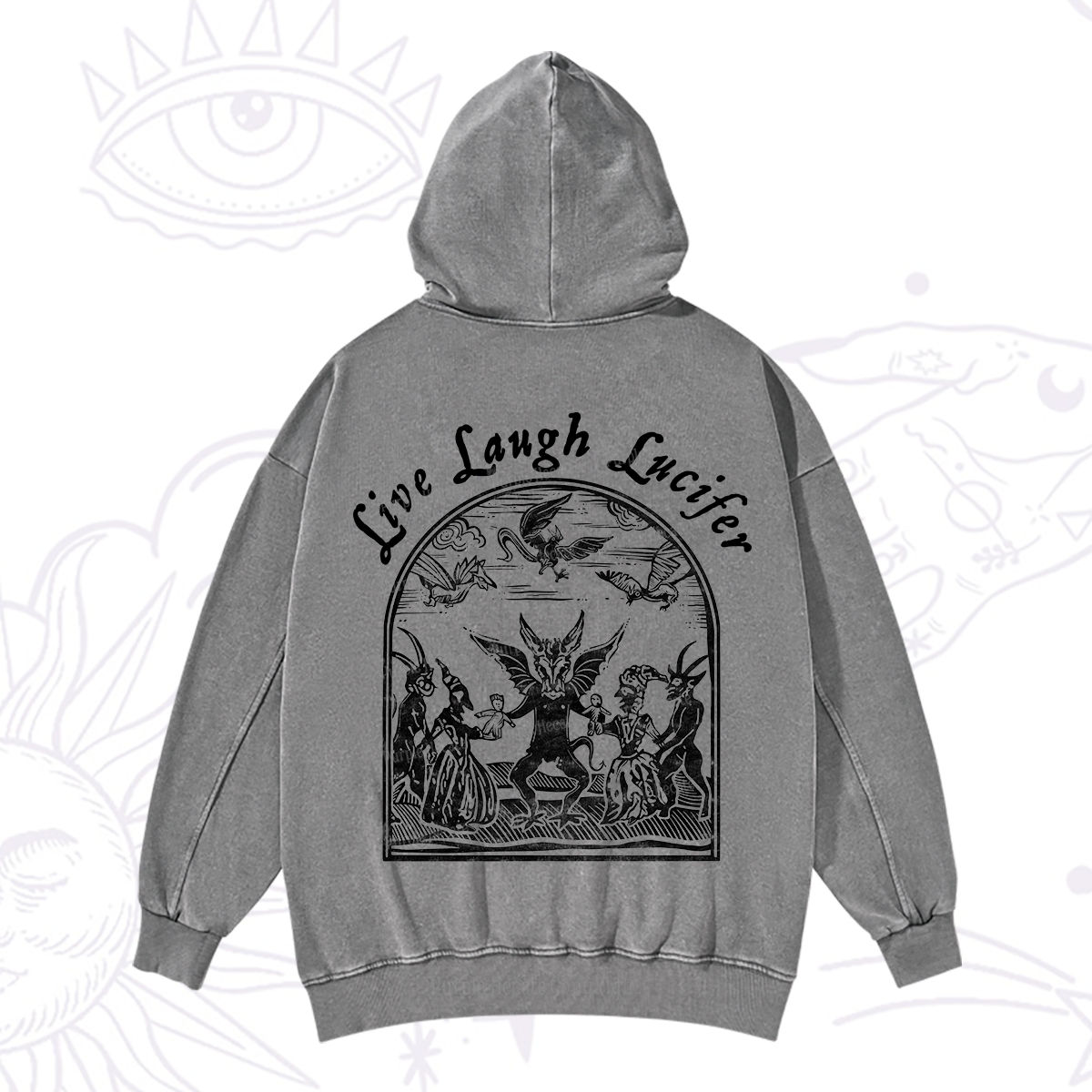 Purplehecate Live Laugh Lucifer Washed Hoodie