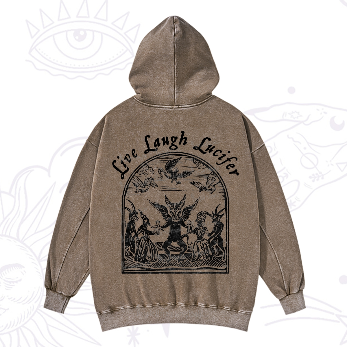 Purplehecate Live Laugh Lucifer Washed Hoodie