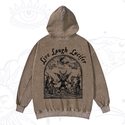 Purplehecate Live Laugh Lucifer Washed Hoodie