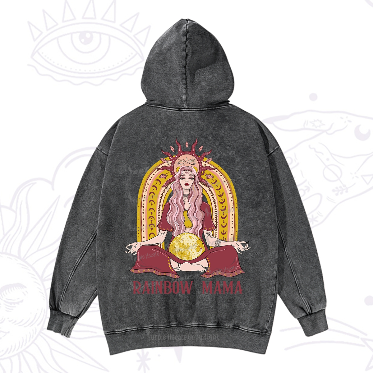 Purplehecate Rainbow Mama Washed Hoodie