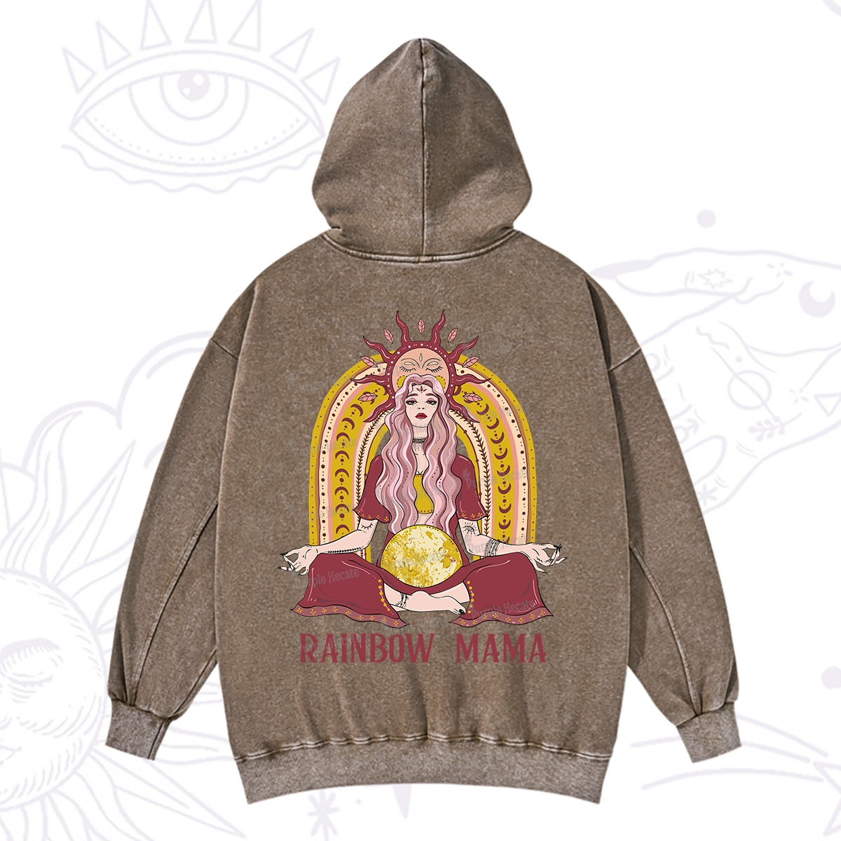 Purplehecate Rainbow Mama Washed Hoodie