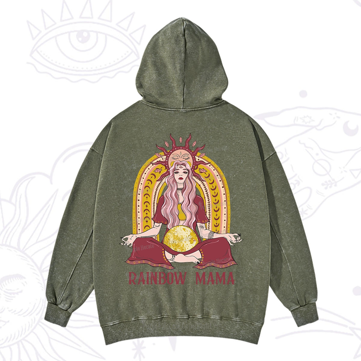 Purplehecate Rainbow Mama Washed Hoodie